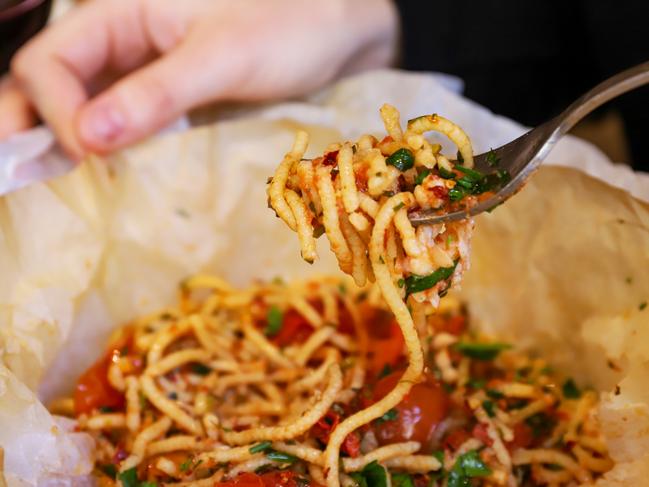 Prince of York’s spaghetti with crab and tomatoes. Picture: Jenifer Jagielski