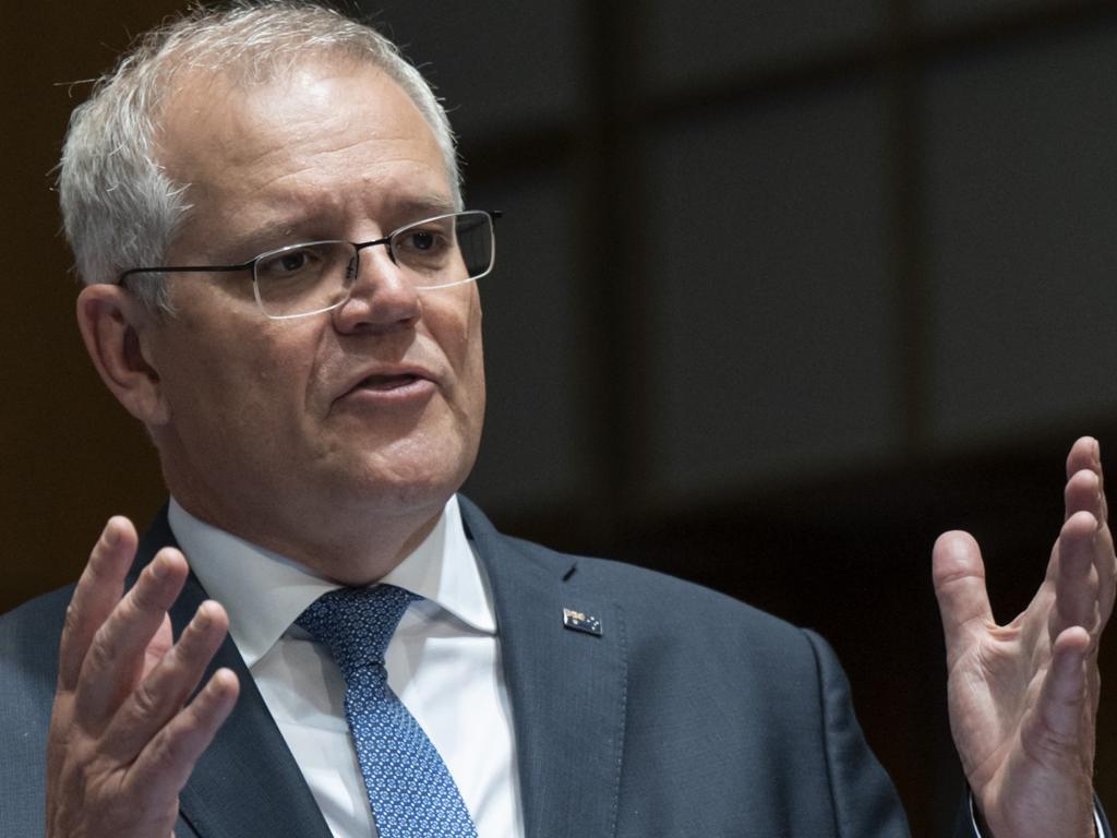 Mr Morrison dangled the carrot of lower taxes. Picture: NCA NewsWire/Martin Ollman