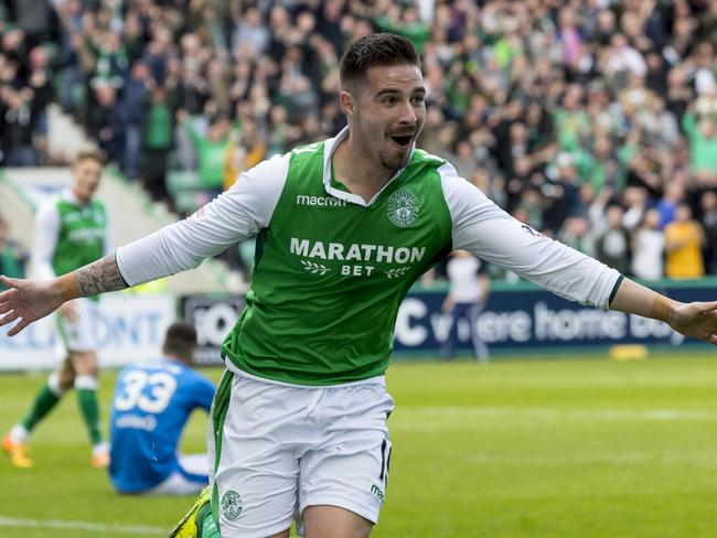 Jamie Maclaren scored a hat-trick for Hibernian after being told he wouldn’t be selected for the Socceroos.