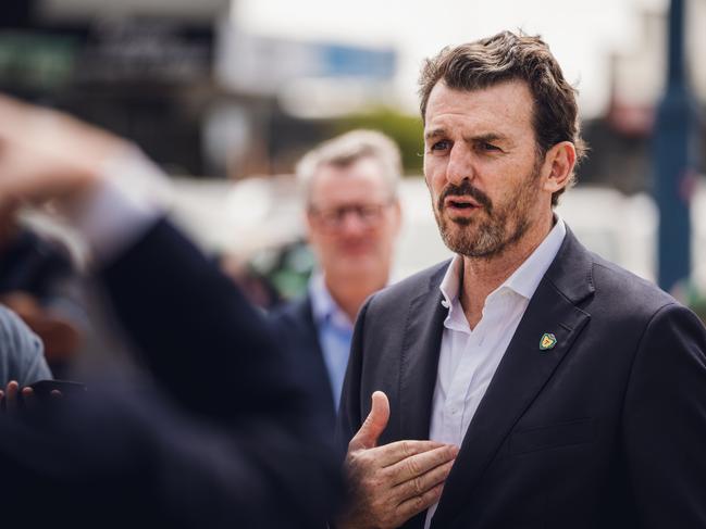 Brendon Gale at his first press conference. Picture: Tasmania Football Club