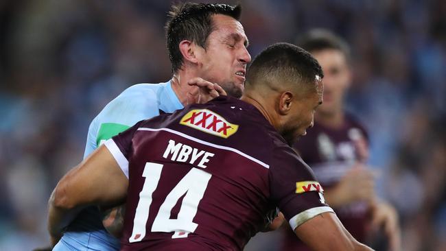 Mitchell Pearce knows what makes a good hit. Photo: Brett Costello