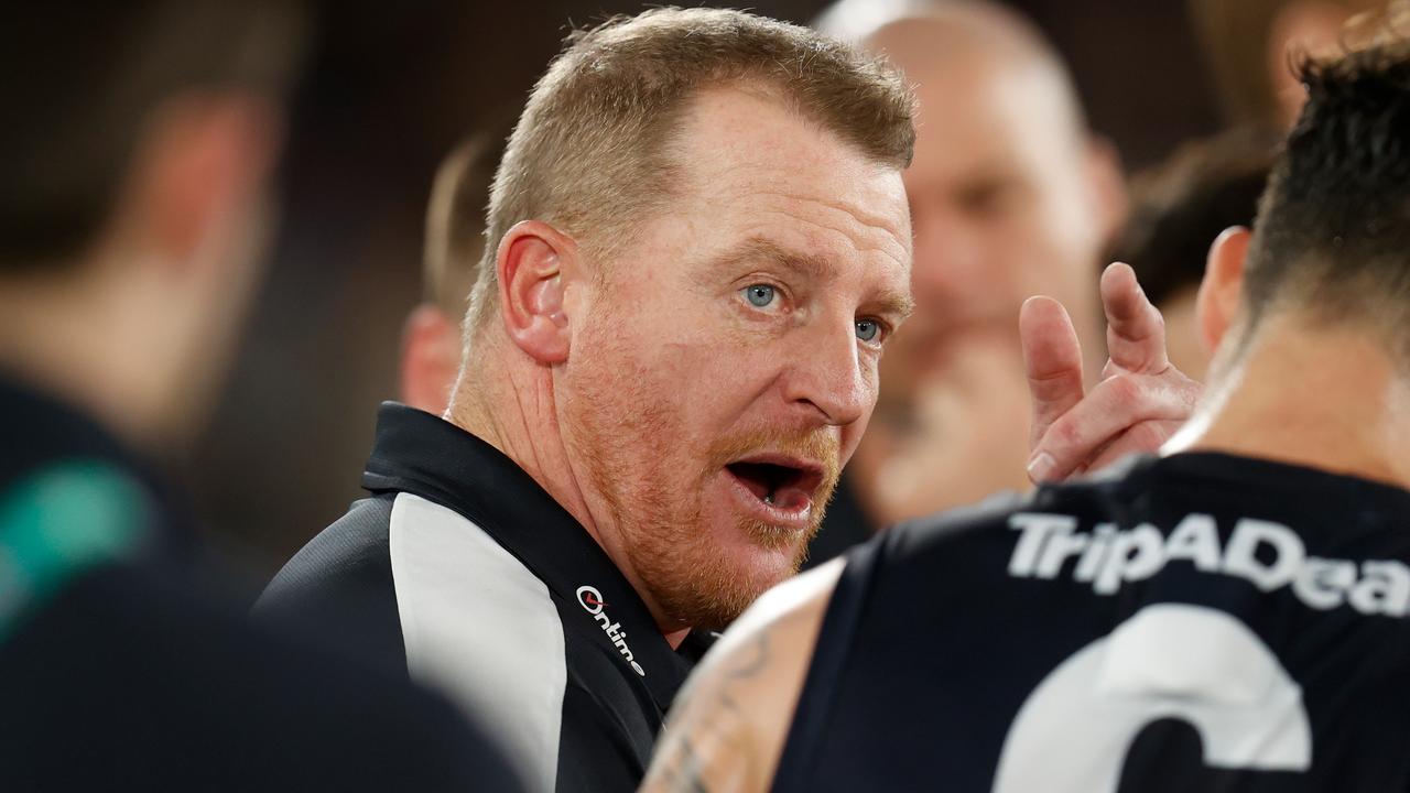 Carlton coach Michael Voss is embracing the excitement about his emerging team. Picture: Getty Images