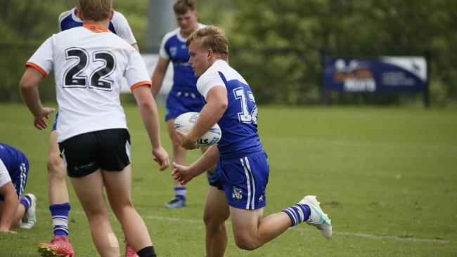 Lleyton Moore in action for the North Coast Bulldogs against the Macarthur Wests Tigers during round two of the Laurie Daley Cup at Kirkham Oval, Camden, 10 February 2024. Picture: Warren Gannon Photography