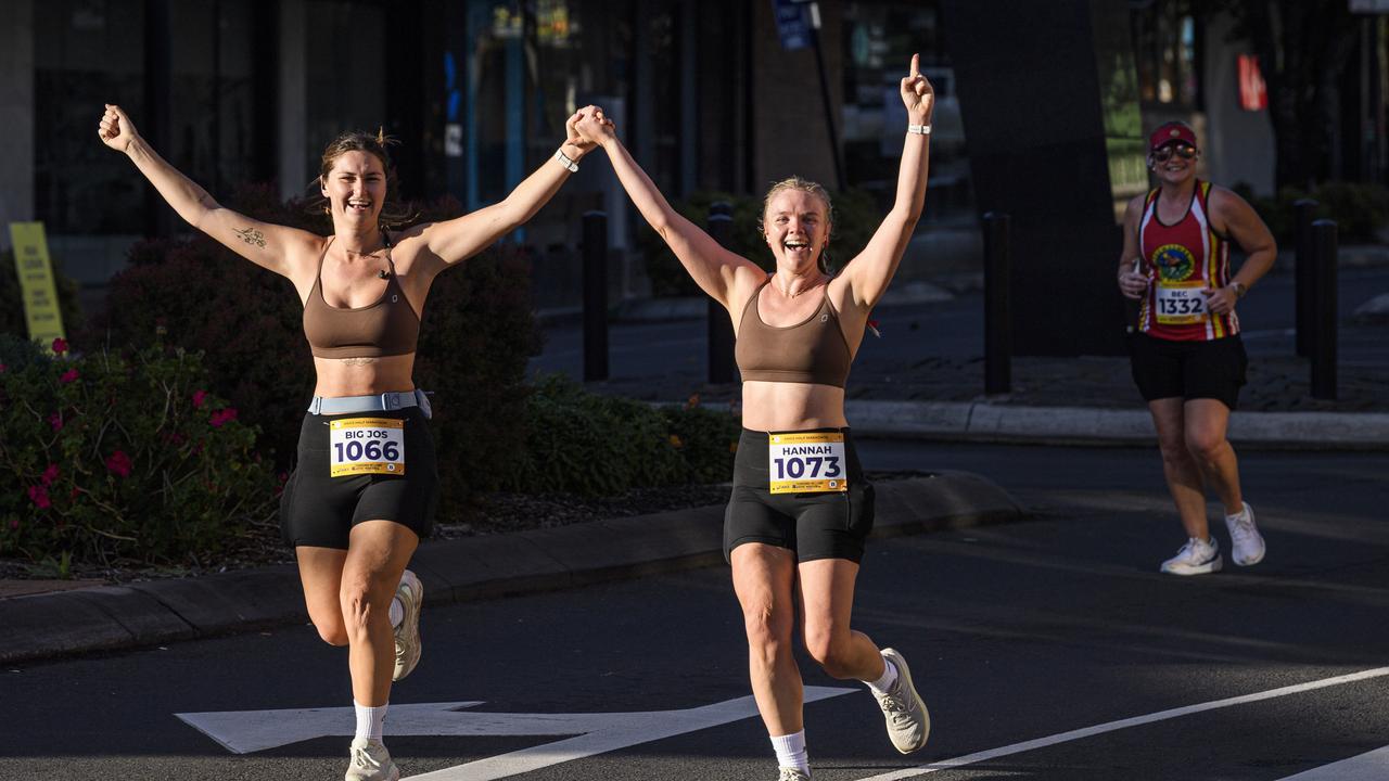 Runners on Ruthven St in the Toowoomba CBD in the Toowoomba Marathon (and half marathon), Sunday, May 4, 2025. Picture: Kevin Farmer