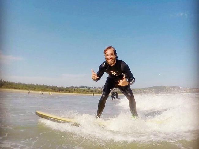 Loyson pictured surfing on the NSW south coast, if the first convicted child exploitation offender in Australia to have his assets frozen. Picture: Instagram