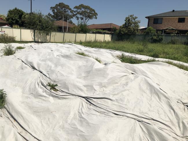 Fairfield Council fenced it off about six months ago, however it is still there. Picture: Tony Ibrahim