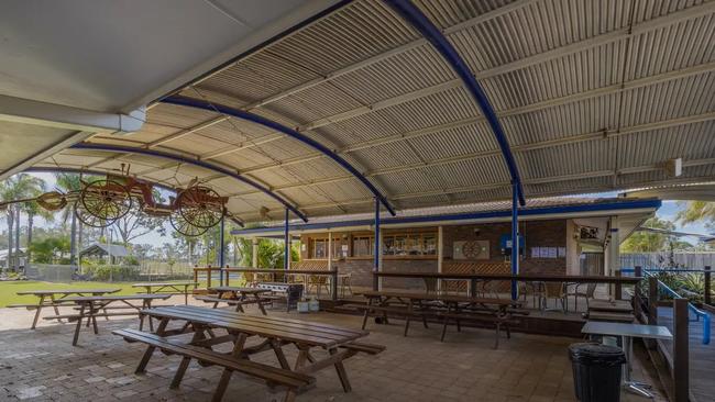 An outdoor gathering area at Susan River Homestead.