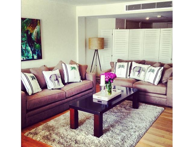 Dawson’s living room, decorated with the cushions.