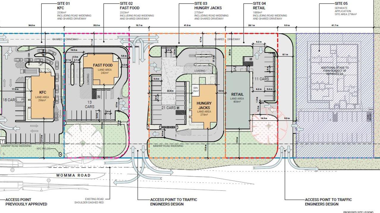 Artist impression of a KFC and Hungry Jacks that will be built at Edinburgh North in a new commercial hub. Picture: Nielsen Architects