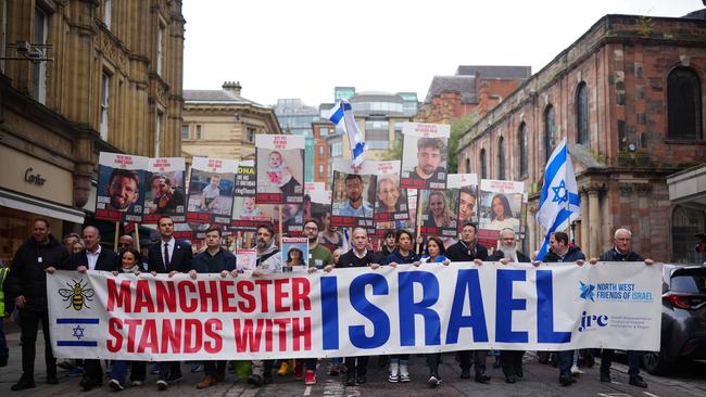 Supporters march in Manchester. Picture: Getty Images