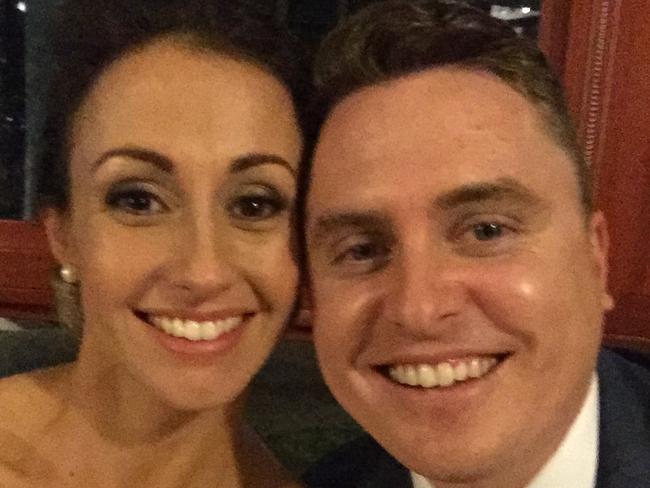Samantha and Cam Bladwell on their wedding day.