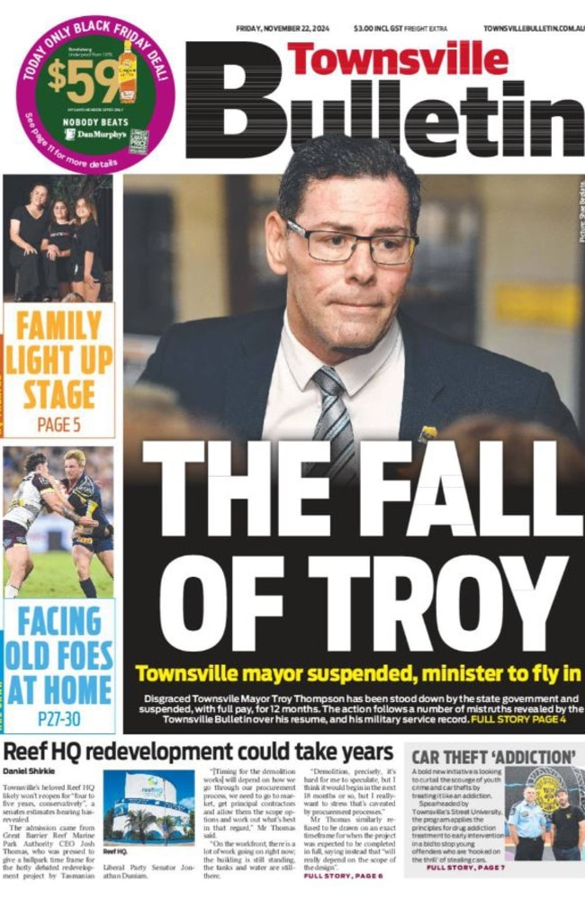 Townsville Bulletin 2024 front page