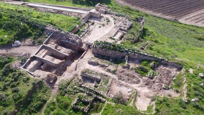 Israeli archaeologists have unearthed a 2,900-year-old gate-shrine. Picture: Guy Fitoussi/Israeli Antiquities Authority