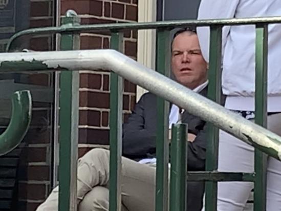 Matthias Ungemach waiting outside Manly Courthouse in 2020. Picture: Manly Daily