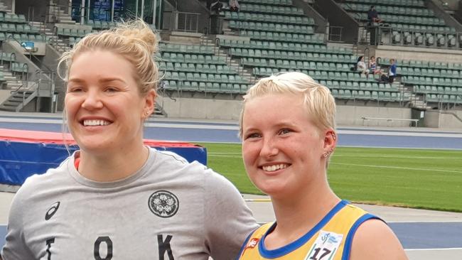 Thrower Ashlyn Blackstock is hoping to emulate her idol Dani Stevens and represent Australia at world championships and Olympic Games in the future. Pic: Supplied.