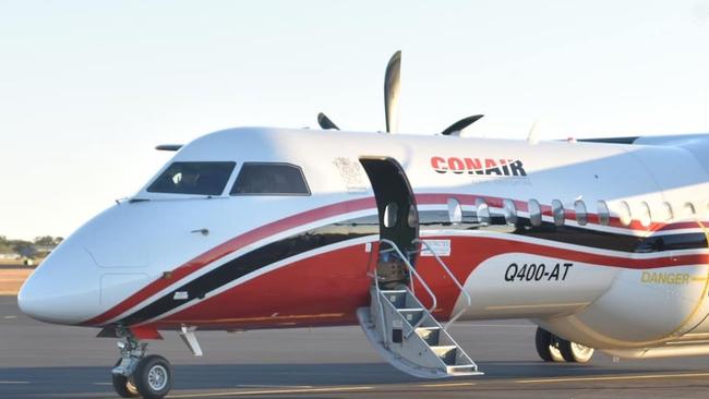 The Dash-8, which will has been hired by the state, will be on standby in Bundaberg. .