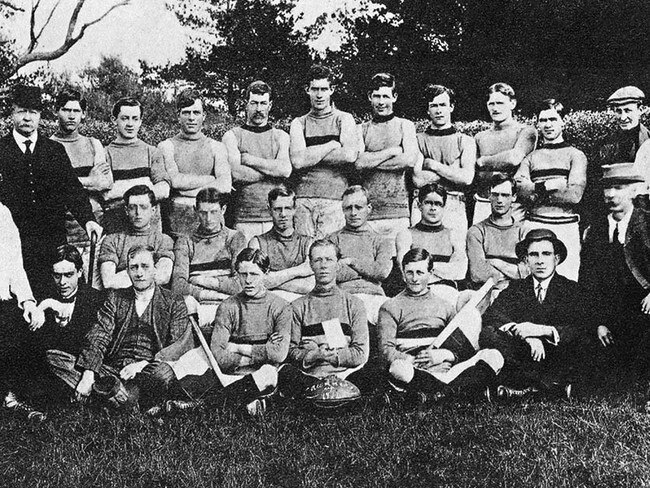 Mornington's football side in 1914. Many of the players played against Tyabb in 1915.