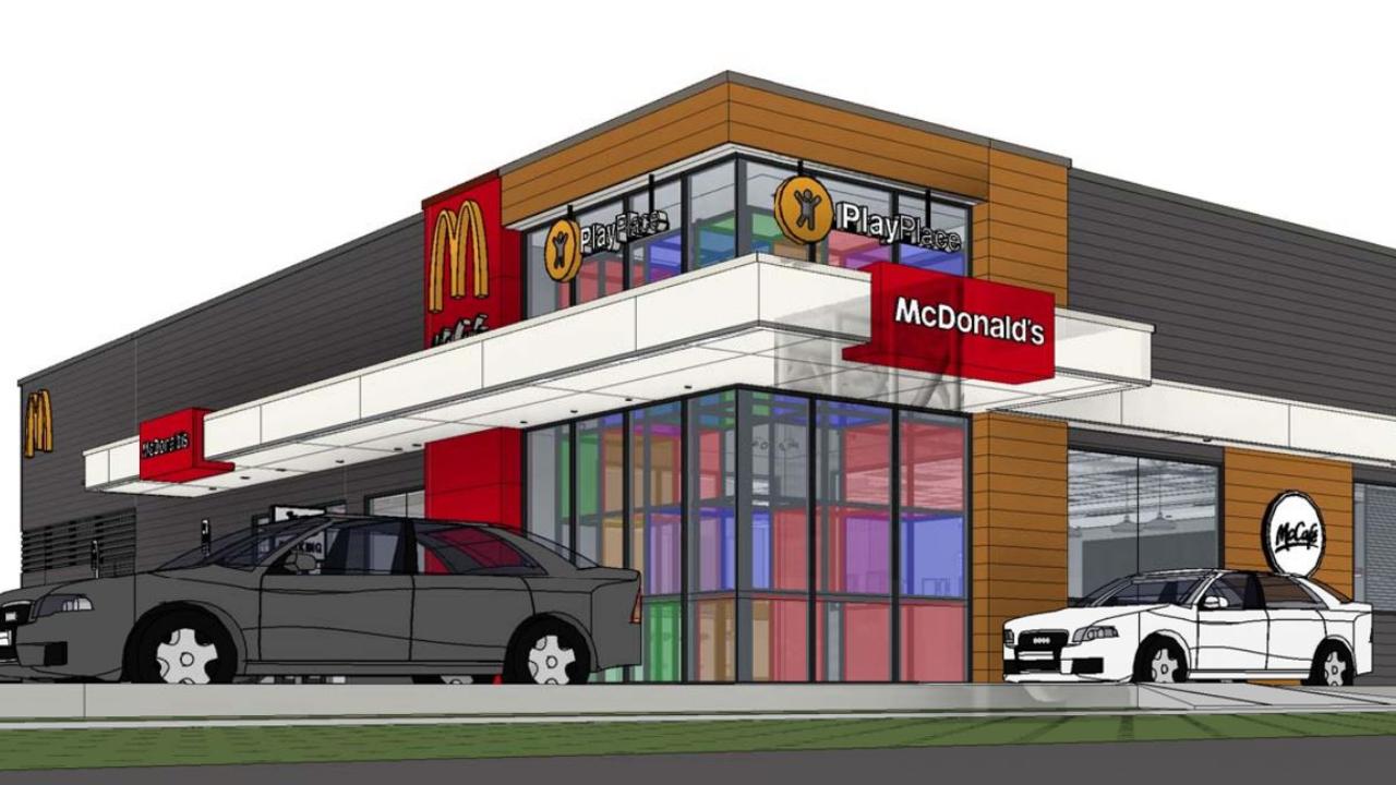 New artist designs for the proposed McDonald's restaurant on Ruthven Street in Harlaxton.