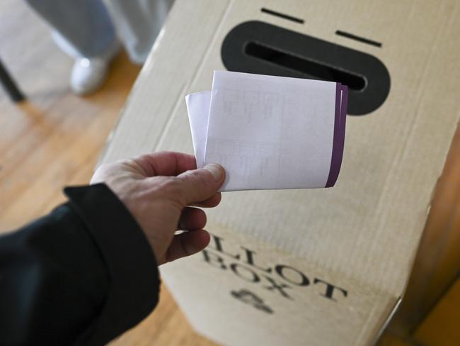 CANBERRA, Australia - NewsWire Photos - October 19, 2024: Canberrans vote in the ACT election at Yarralumla Primary School  in Canberra. Picture: NewsWire / Martin Ollman