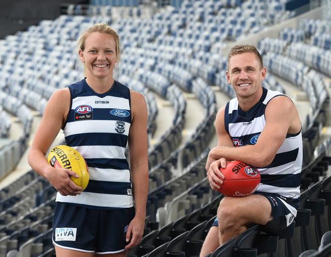 Phoebe McWilliams and Joel Selwood.