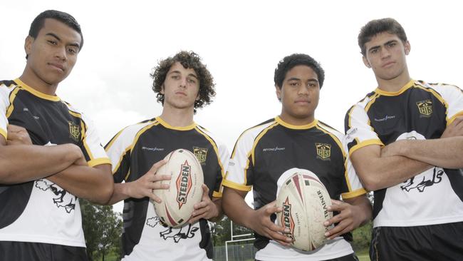 Dale Finucane on the far right when he was at Bass High alongside (l to r) Uafu Lavaka, Brenden Santi and David Minute.