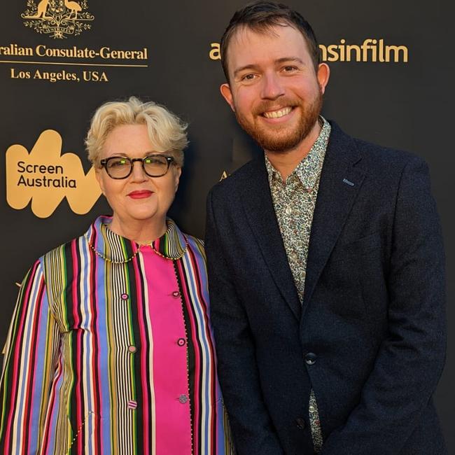 Lachlan Pendragon with Screen Australia chief executive Courtney Gibson.