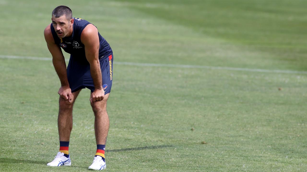 Taylor Walker at pre-season training. Picture: Kelly Barnes