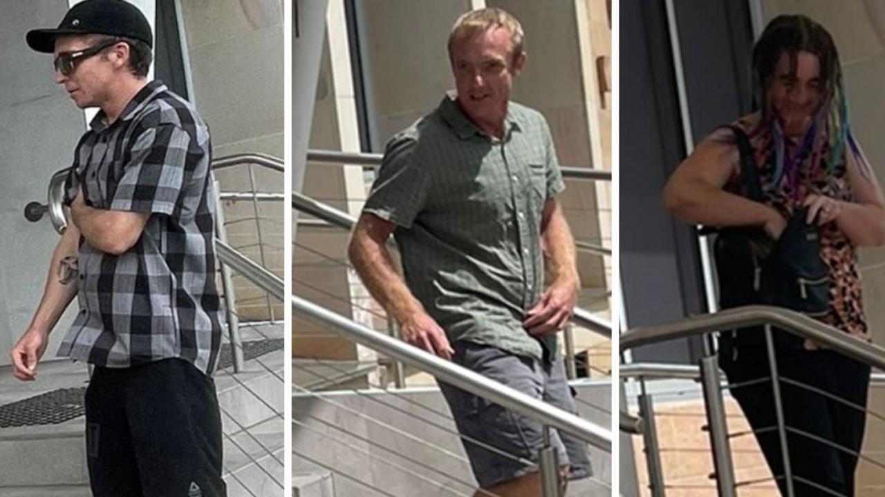 Joseph Liam Delaney (left), Craig Barry Salmon (middle) and Katrina Ellen Nash (right) were sentenced for their role in the Deepwater drug operation raided by police on May 6, 2023.