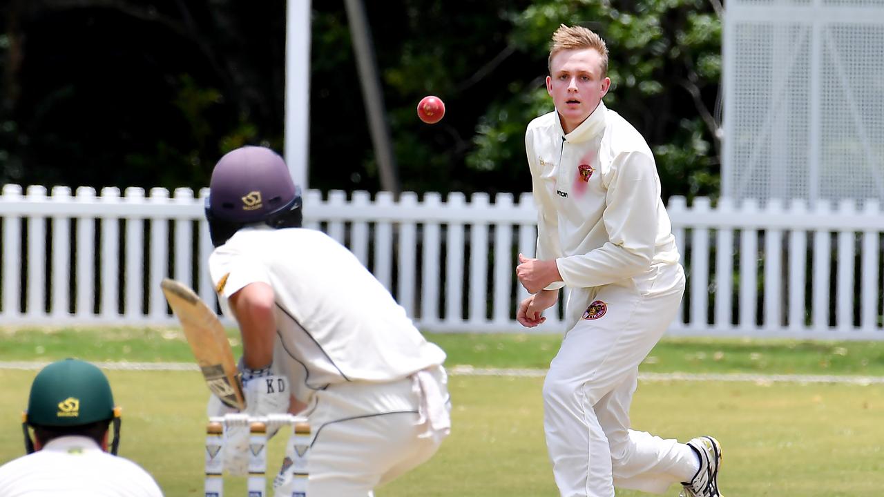 Redlands bowler James Pullar Premier men's cricket between Valley and Redlands. Saturday January 15, 2022. Picture, John Gass