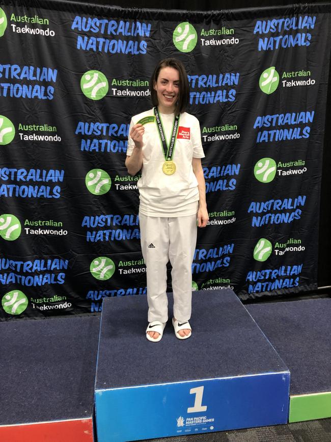 Meg Elford, 28, won gold in the Australian National Championships for taekwondo.