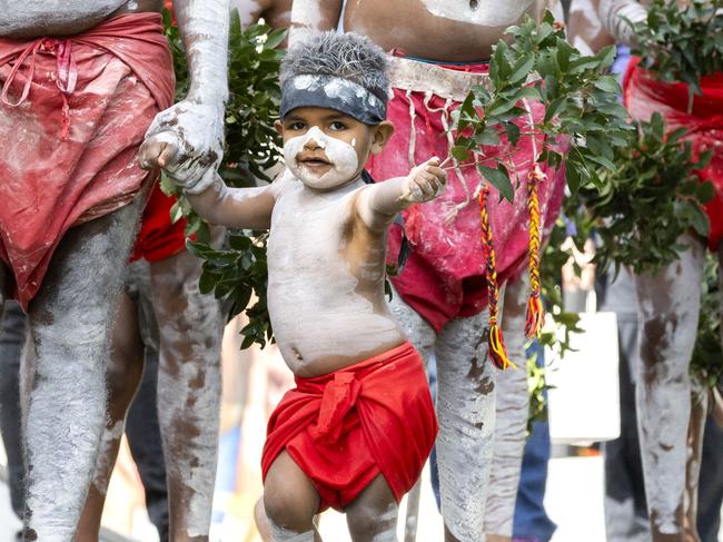 Wakka Wakka Dancers at the Yes23 Campaign and Come Together for Yes event in Brisbane, Sunday, July 2, 2023 - Picture: Richard Walker