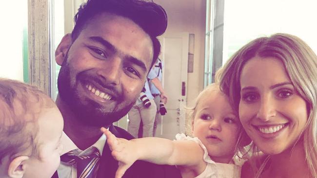 Rishabh Pant with Bonnie Paine and her children from her Instagram story. Source: Supplied