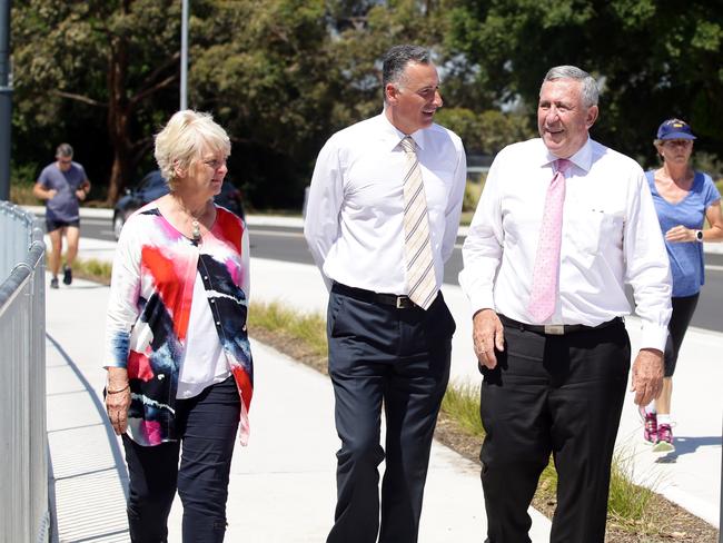 Roads Minister Duncan Gay, Mayor of Canada Bay Helen McCaffrey and Drummoyne MP John Sidoti officially open the $1.7m Bay Run Enhancement. Picture: Craig Wilson