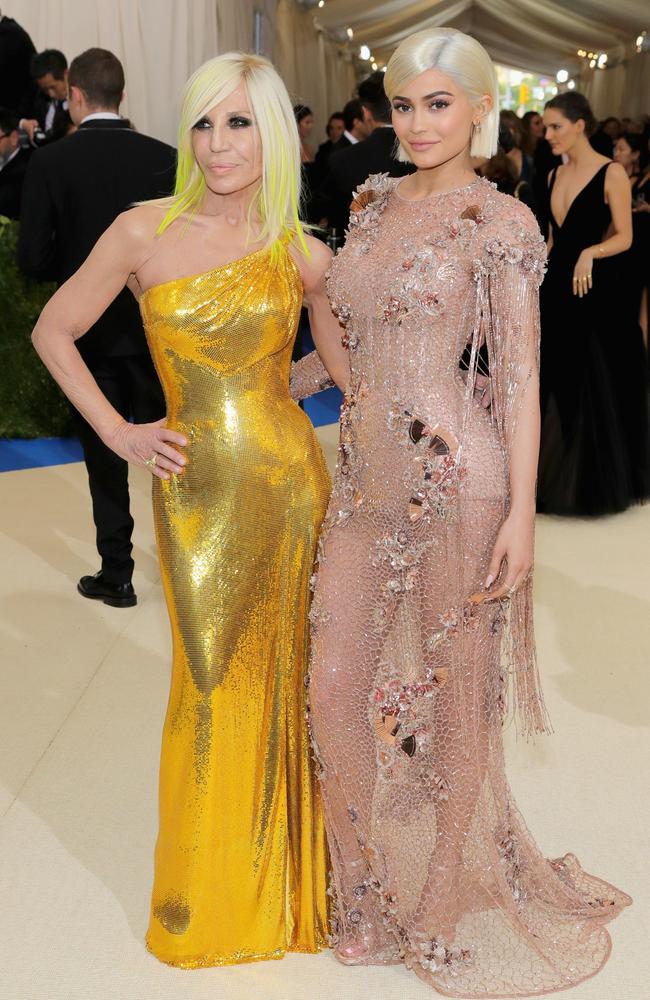 Donatella Versace and Kylie Jenner. Picture: AFP