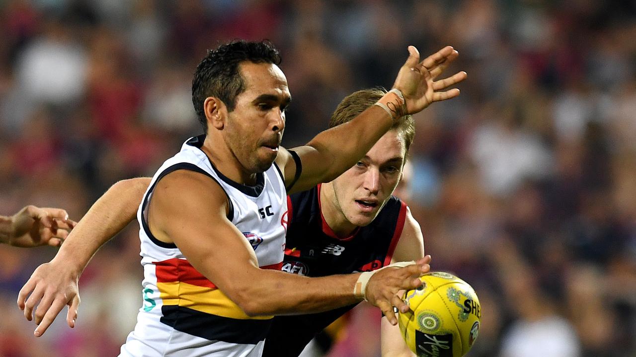 Eddie Betts of the Crows takes a shot at goal at TIO Stadium in Darwin. Picture: AAP Image/Dan Peled