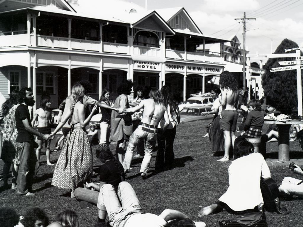 CLAN GATHERING: New Settlers arrive in Nimbin for the 1973 Aquarius Festival.