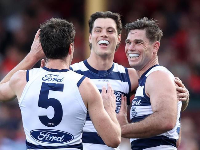 Shannon Neale has excelled in Tom Hawkins’ absence. Picture: Jason McCawley/AFL Photos/via Getty Images