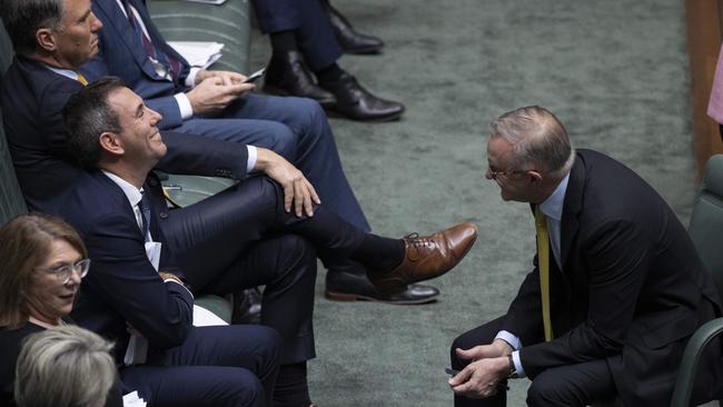 Jim Chalmers, left, and Anthony Albanese will have to lead debate about the fairness and fitness of taxing, creating consensus not rancour. Picture: NCA NewsWire / Gary Ramage