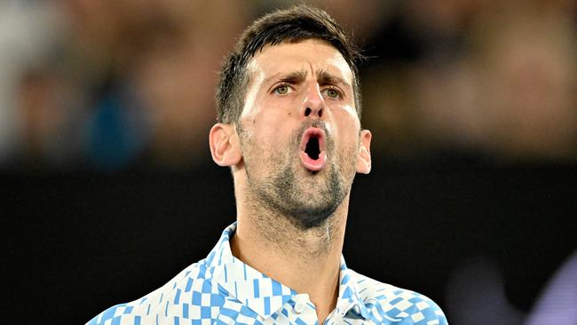 Novak Djokovic was at his feisty best on Wednesday night. Picture: AFP Images