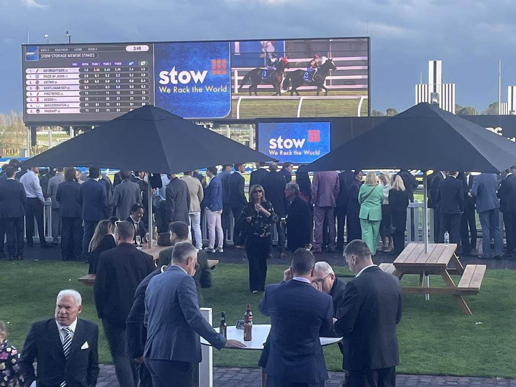 The obscured view of the winning post at the Caulfield Racecourse on September 1 after changes at the track. Picture: Supplied