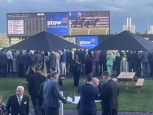 The obscured view of the winning post at the Caulfield Racecourse on September 1 after changes at the track. Picture: Supplied