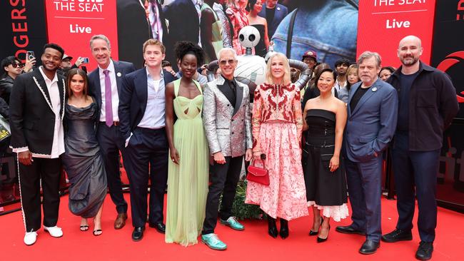 Kris Bowers, Maren Morris, Jeff Hermann, Kit Connor, Lupita Nyong'o, Chris Sanders, Catherine O'Hara, Stephanie Hsu, Mark Hamill and Peter Brown attend the premiere of The Wild Robot during the 2024 Toronto International Film Festival on September 8. Picture: Getty Images