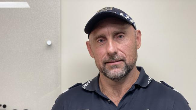 Mackay Senior Constable Damien Watts applauded the efforts of agencies involved in rescuing three men from their sinking ship. July 26, 2024. Photo: Fergus Gregg