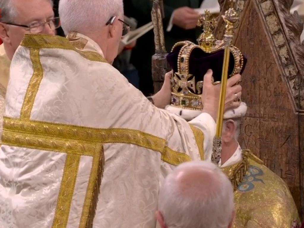 King Charles has officially been crowned. Picture: Sky News