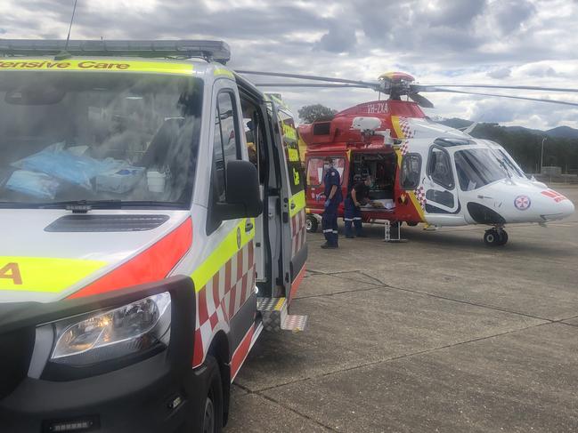 The Westpac Rescue Helicopter was deployed on Saturday morning after two children fell from a cliff at Coffs Harbour. Picture: Supplied