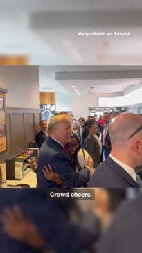 Trump thanks supporters at fastfood outlet