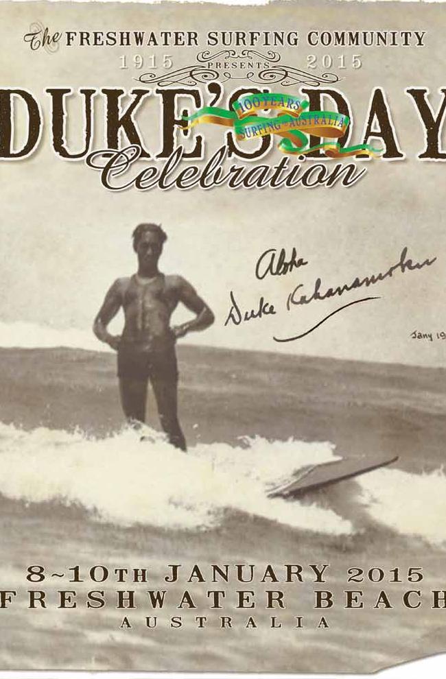 Duke's Day commemorative poster celebrating a 100 years of surfing at Freshwater. Picture: Supplied