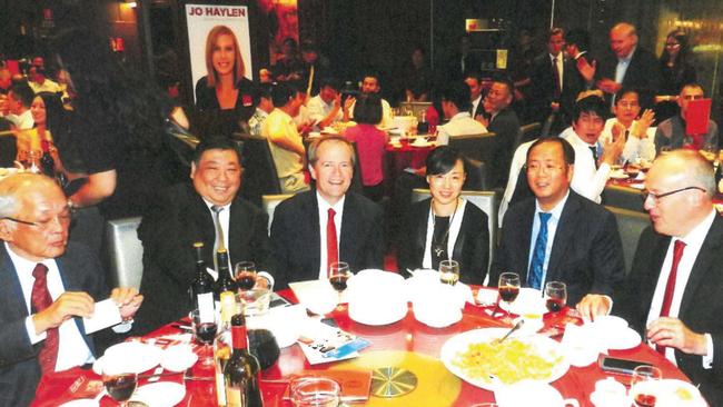 Mr Shorten and Huang Xiangmo at a Labor dinner.