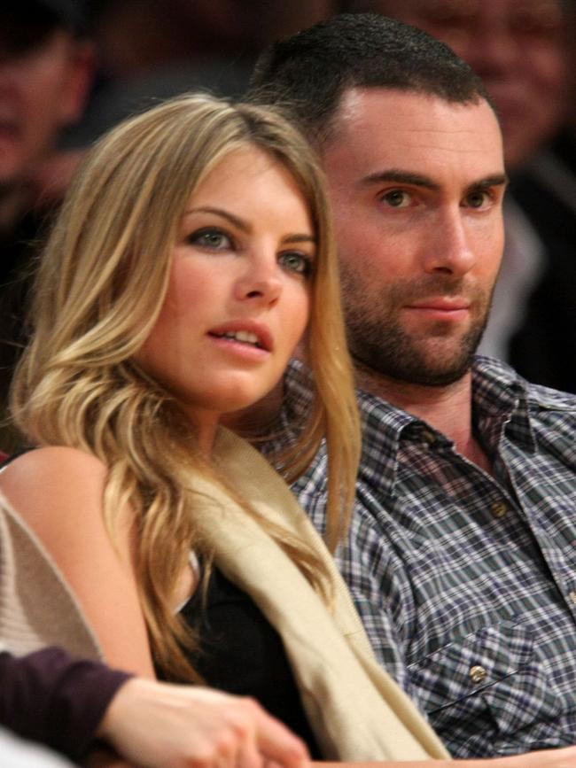 Adam Levine and his then girlfriend Rebecca Ginos pictured in 2008. Picture: Noel Vasquez/Getty Images