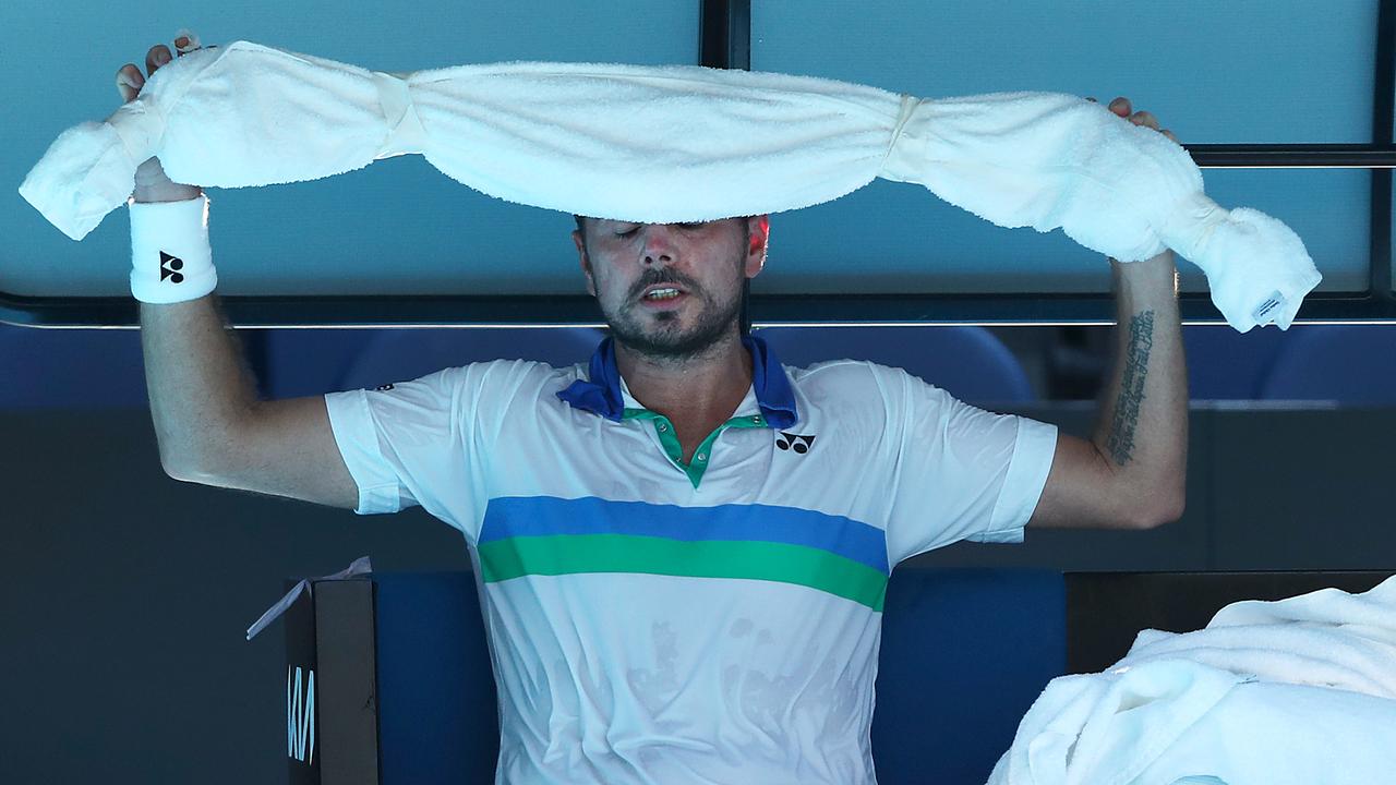 Stan Wawrinka couldn’t beat the heat, or Marton Fucsovics. (Photo by Mark Metcalfe/Getty Images)